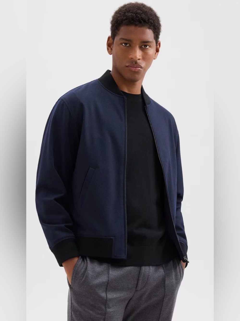 Men’s Theory blue bomber jacket size XXL EUC